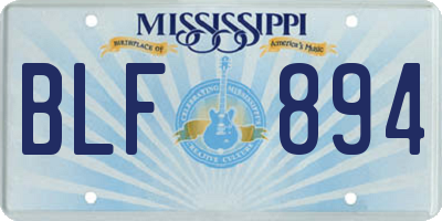 MS license plate BLF894