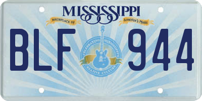 MS license plate BLF944