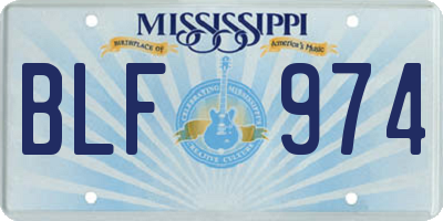 MS license plate BLF974