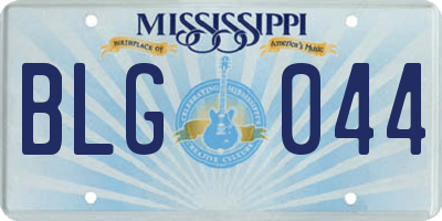MS license plate BLG044