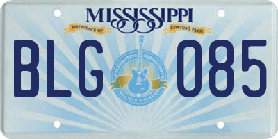 MS license plate BLG085
