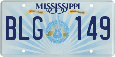 MS license plate BLG149