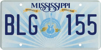 MS license plate BLG155