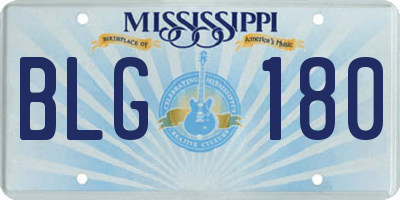 MS license plate BLG180