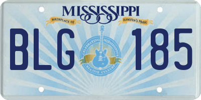 MS license plate BLG185