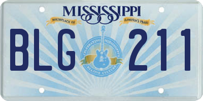 MS license plate BLG211