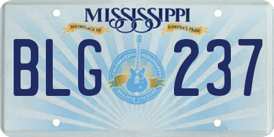 MS license plate BLG237