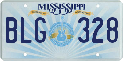 MS license plate BLG328