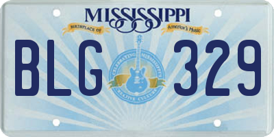 MS license plate BLG329
