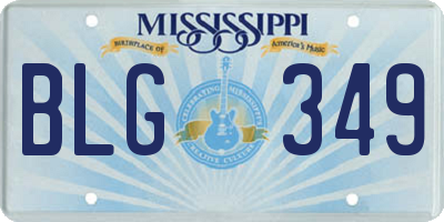 MS license plate BLG349
