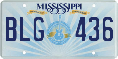 MS license plate BLG436