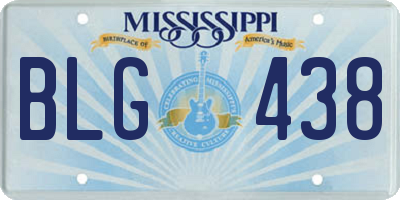 MS license plate BLG438