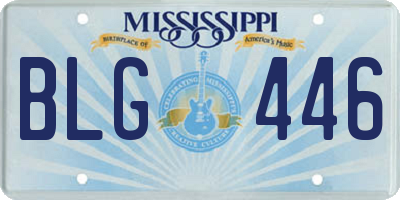 MS license plate BLG446