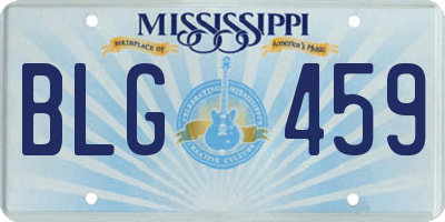 MS license plate BLG459