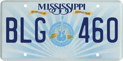 MS license plate BLG460