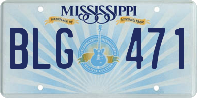 MS license plate BLG471