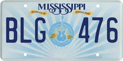 MS license plate BLG476