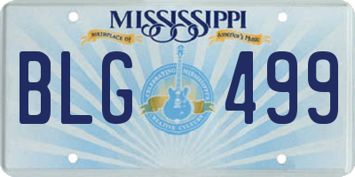 MS license plate BLG499