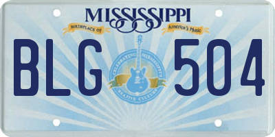 MS license plate BLG504