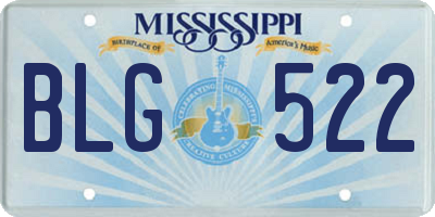 MS license plate BLG522