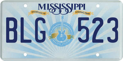 MS license plate BLG523
