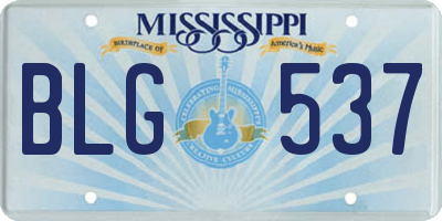 MS license plate BLG537