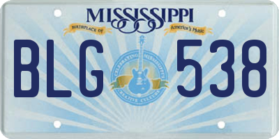 MS license plate BLG538