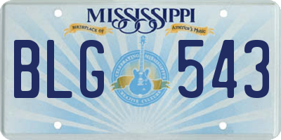 MS license plate BLG543