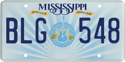 MS license plate BLG548