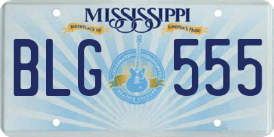 MS license plate BLG555