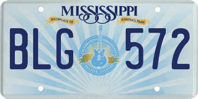 MS license plate BLG572
