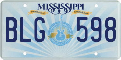 MS license plate BLG598