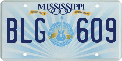 MS license plate BLG609