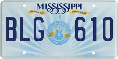 MS license plate BLG610