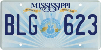 MS license plate BLG623