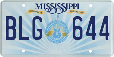 MS license plate BLG644