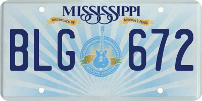 MS license plate BLG672