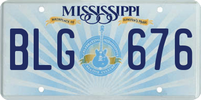MS license plate BLG676