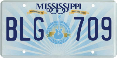 MS license plate BLG709