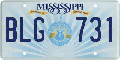 MS license plate BLG731