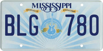 MS license plate BLG780