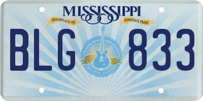 MS license plate BLG833