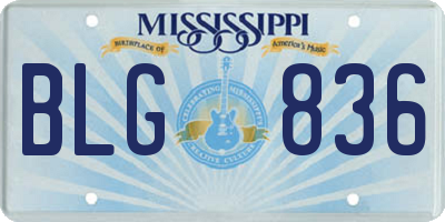 MS license plate BLG836