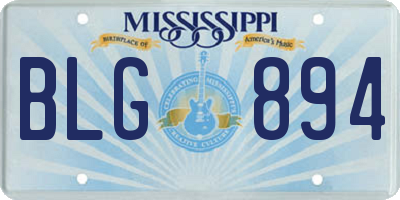 MS license plate BLG894