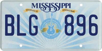 MS license plate BLG896