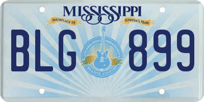 MS license plate BLG899