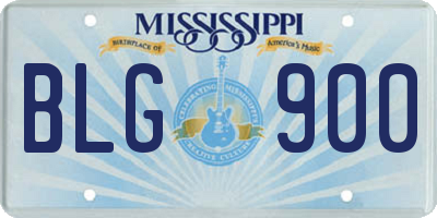 MS license plate BLG900