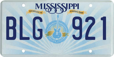 MS license plate BLG921