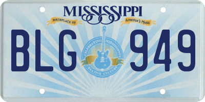 MS license plate BLG949