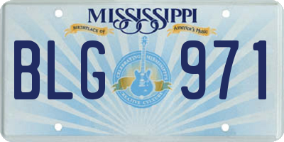 MS license plate BLG971